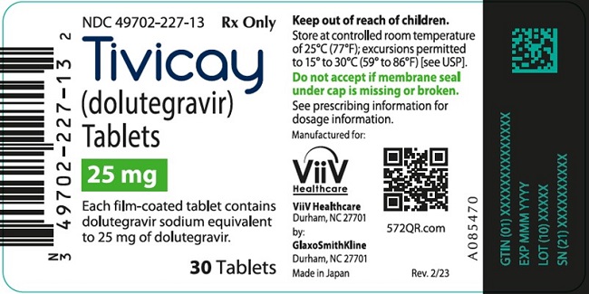 Tivicay 25 mg count label