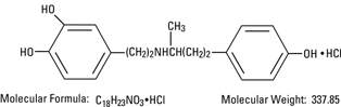 image of dobutamine hcl chemical structure