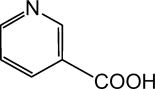 Chemical formula for Niacin.